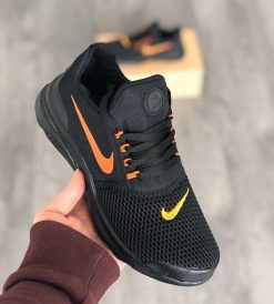 A Kalite Çakma Nike Duralon Siyah-Turuncu Unisex Spor Ayakkabı