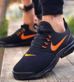 Çakma Nike Duralon Siyah-Turuncu Erkek-Bayan Spor Ayakkabı